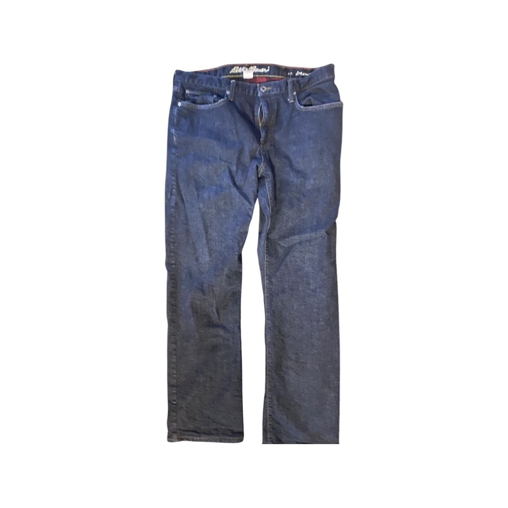 Eddie Bauer blue jeans with flannel inside.